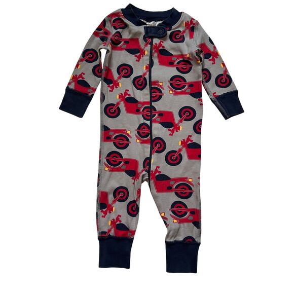 Hanna Andersson Other - Hanna Andersson Gray Motorcycle Pajamas - Snug-Fit Zip Sleeper - Size 60 (3-6M)